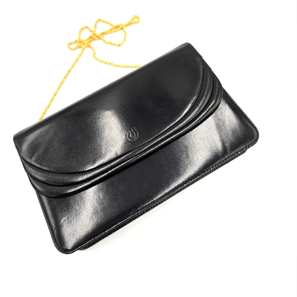 Charles Jourdan Black Leather Clutch Bag